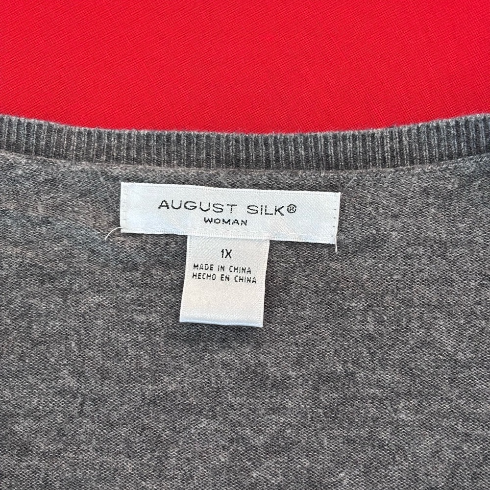 August Silk Charcoal Knit Top - Picture 9 of 11